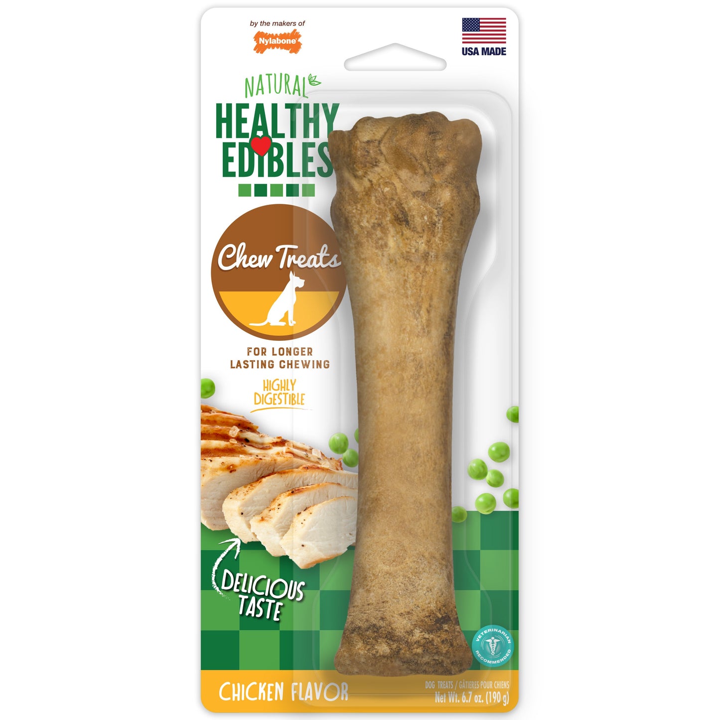 Nylabone Healthy Edibles AllNatural Long Lasting Chicken Dog Chew Treats Chicken, XL/Souper 50 Lbs