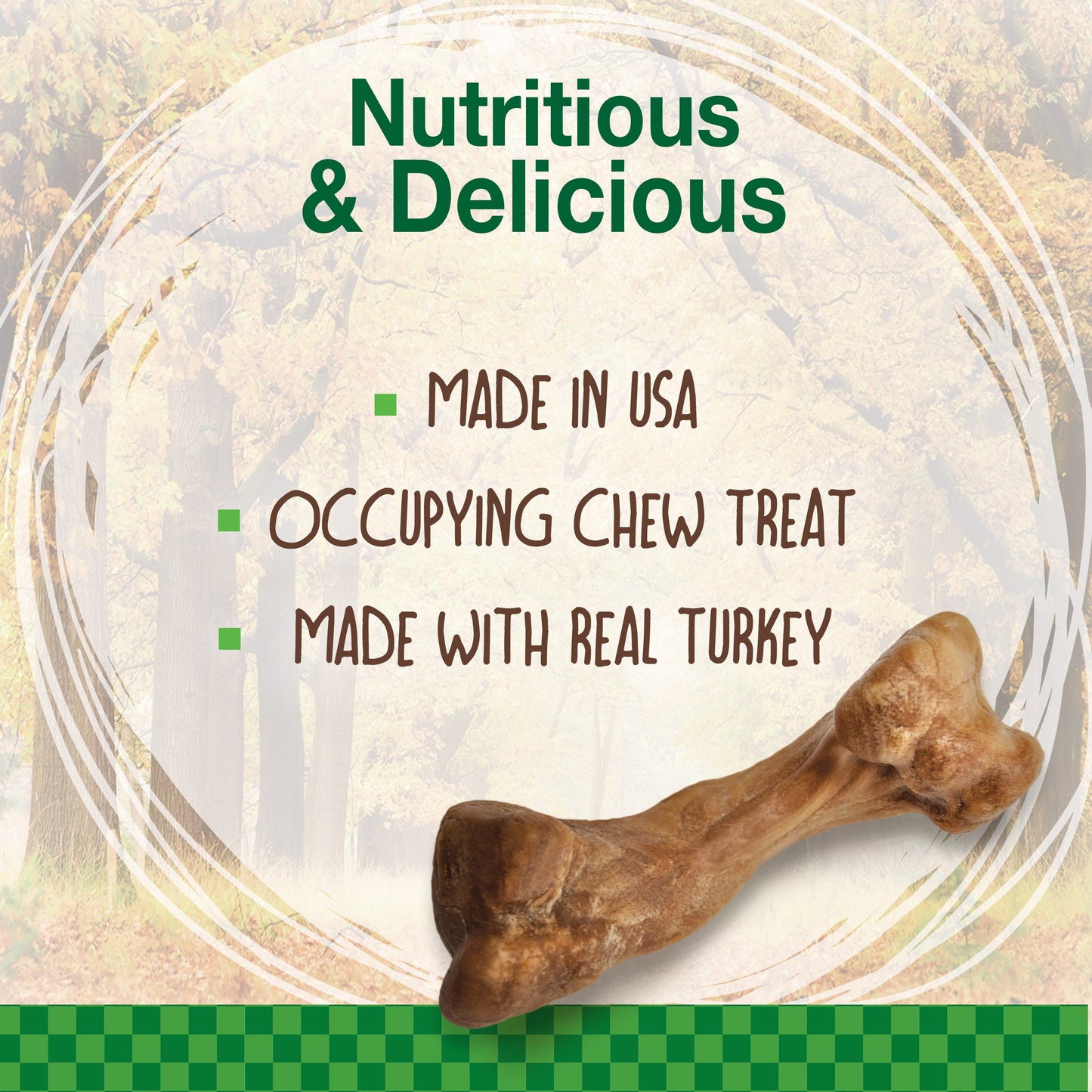 Nylabone Healthy Edibles WILD Puppy Natural Long Lasting Turkey Dog Chew Treats Turkey, SMall/Regular Up To 25 Ibs. 4 ct