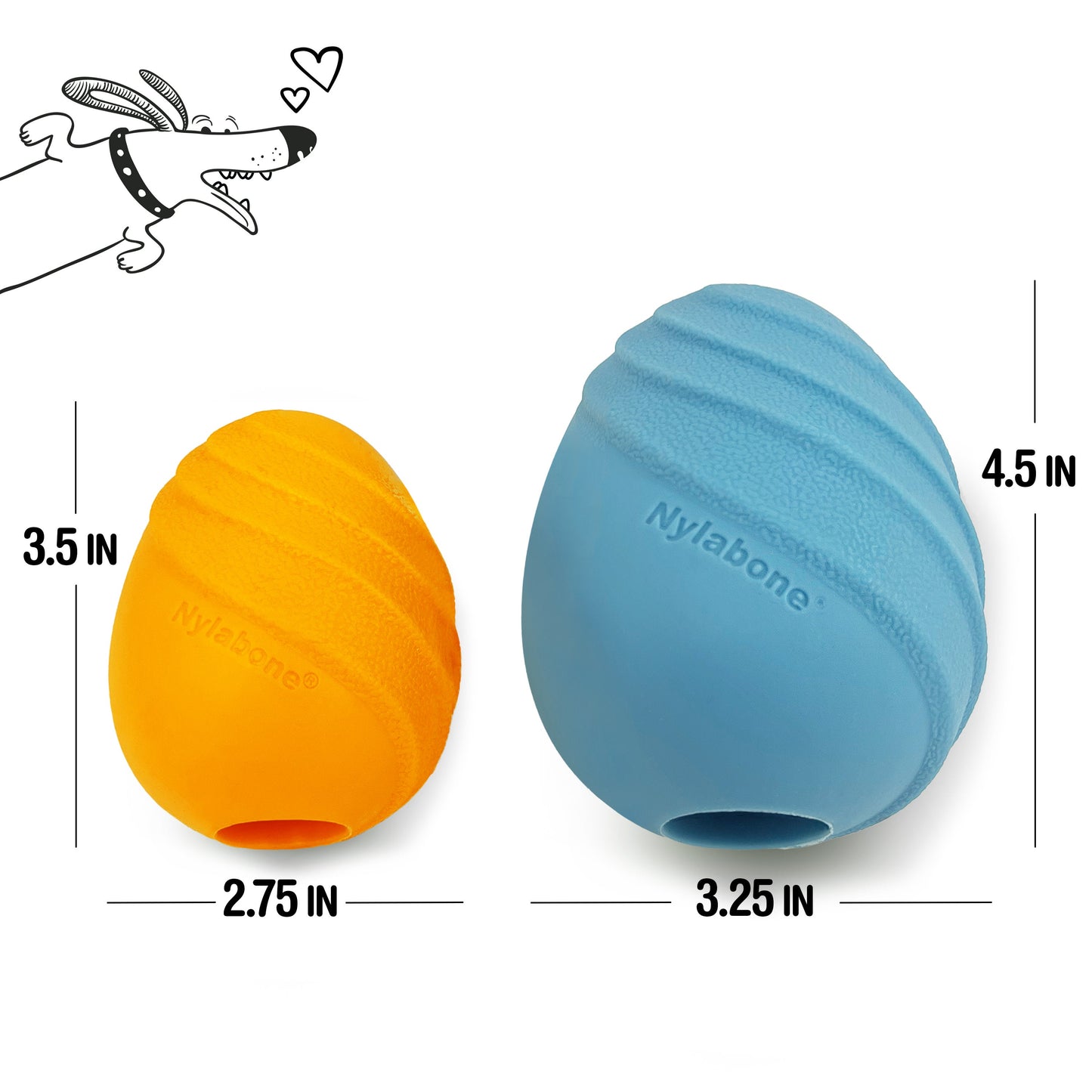 Nylabone Creative Play Eggi Dog Treat Toy Orange, 1ea/Small