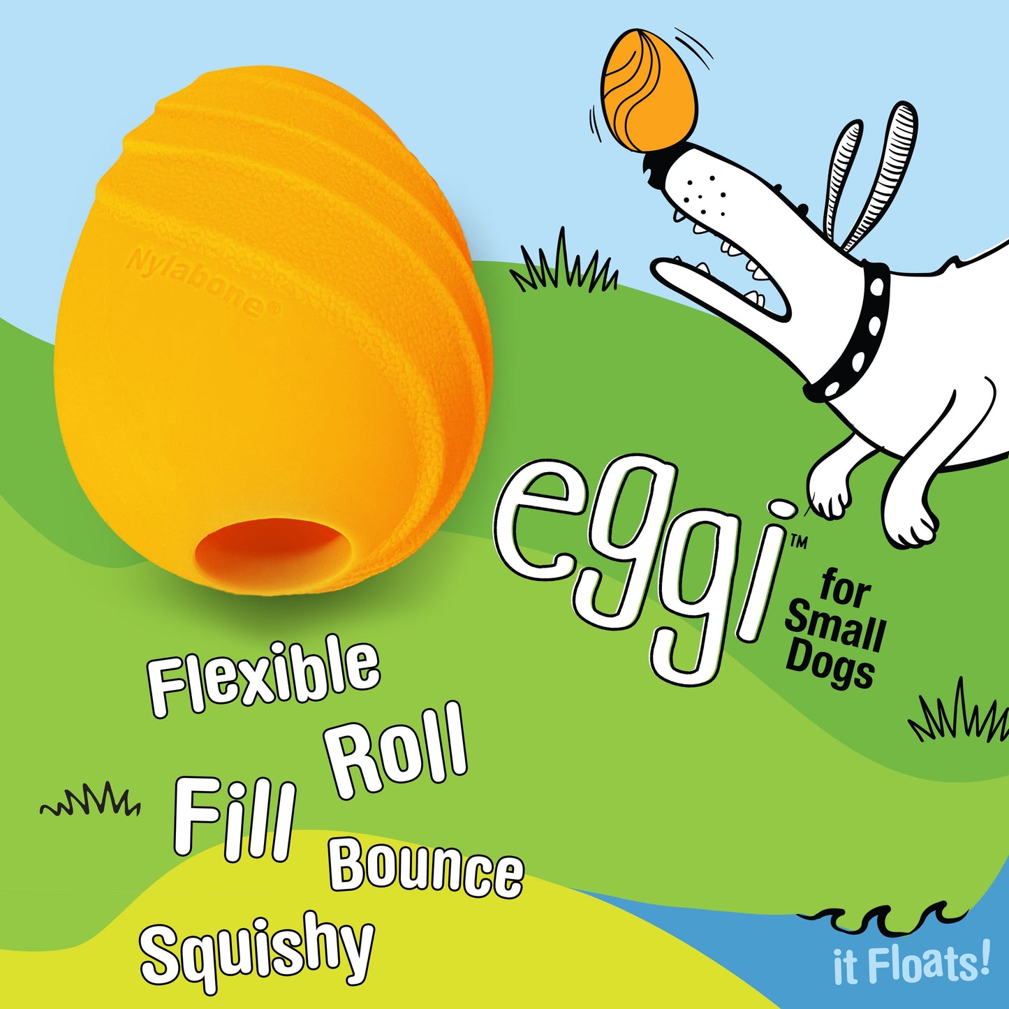 Nylabone Creative Play Eggi Dog Treat Toy Orange, 1ea/Small