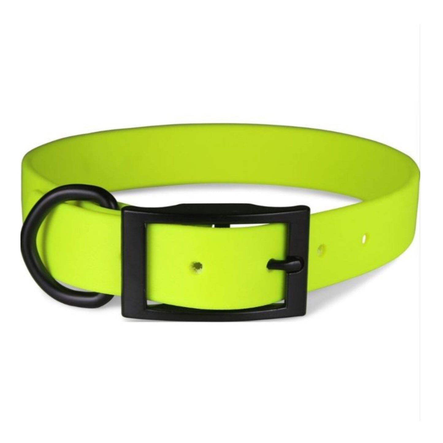Omni Pet Zeta Biothane Dog Collar with Blk Hardware Neon Yellow 1 x 26in.