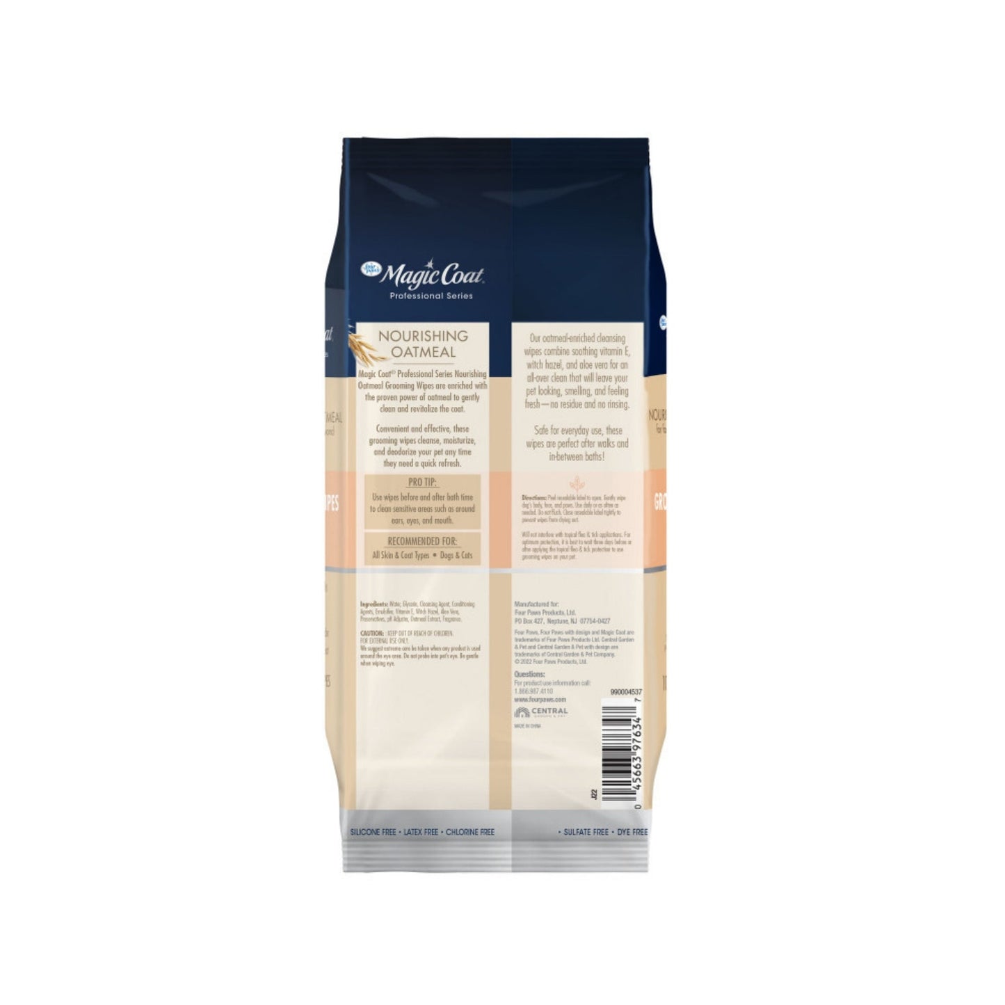 Four Paws Magic Coat Professional Series Grooming Wipes 100ct 1ea (Case of 2)