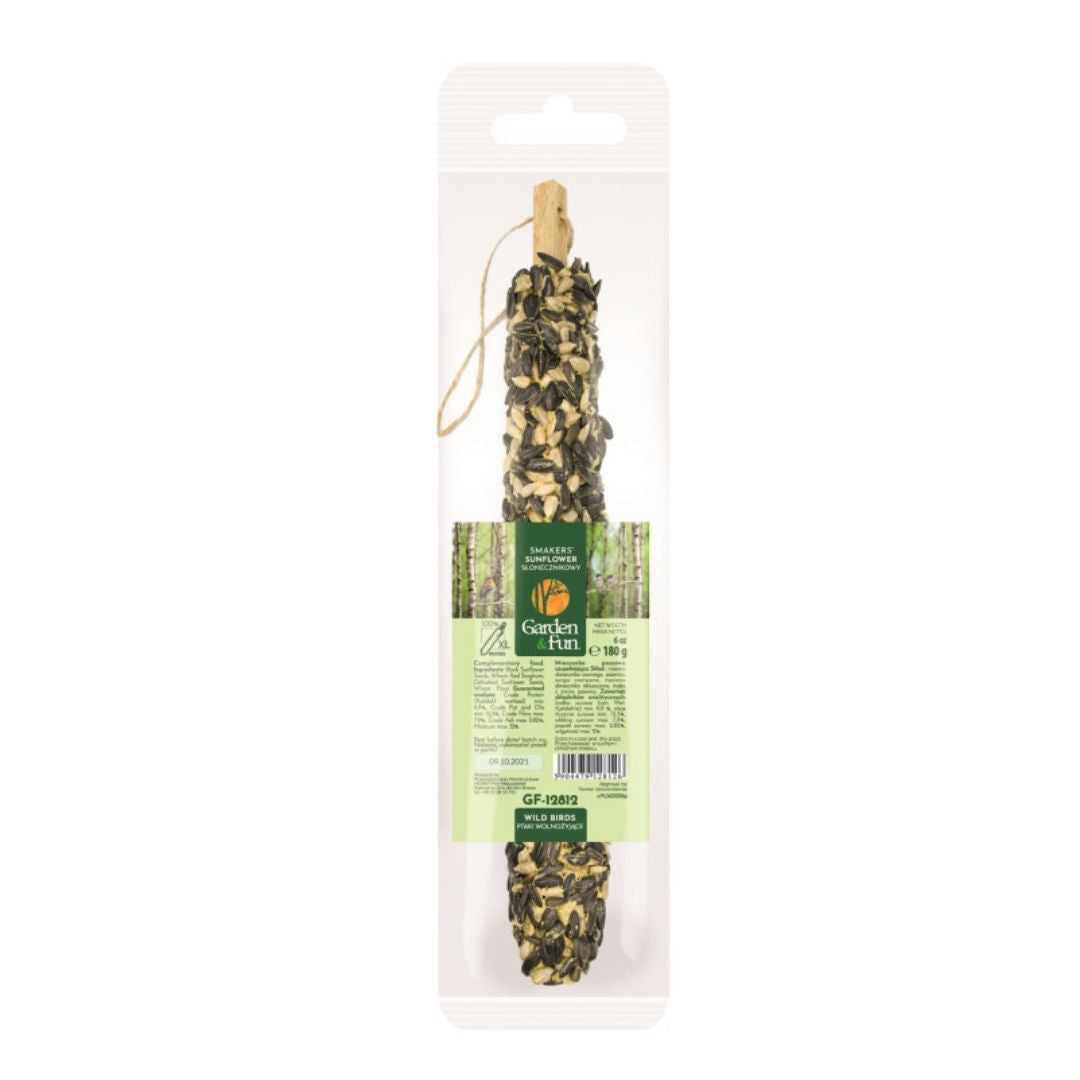 A & E Cages Smakers Garden Fun Sunflower Food Stick for Wild Birds 10ea/XL, 6oz..(10 Count)