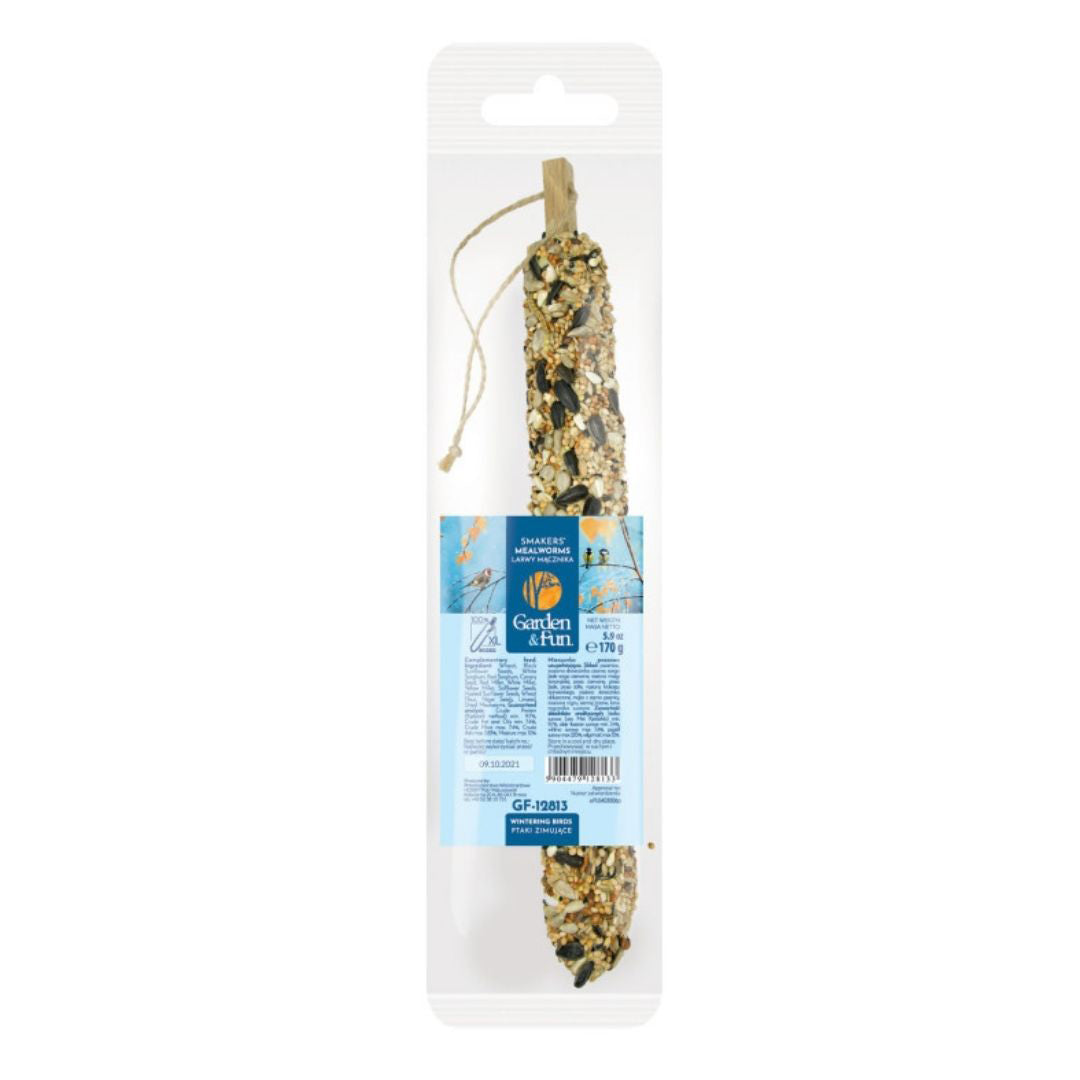 A & E Cages Smakers Garden Fun Mealworms Food Stick for Wintering Birds 10ea/XL, 5.9oz. .(10 Count)
