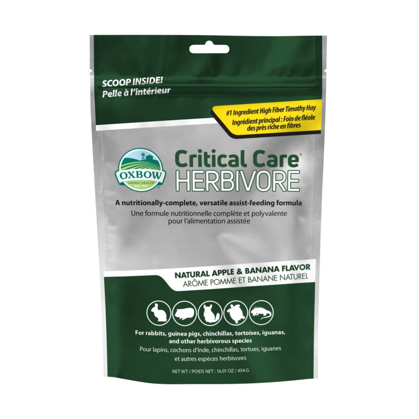Oxbow Animal Health Critical Care Herbivore Feeding Formula 454g, Apple Banana, 1ea/16 oz