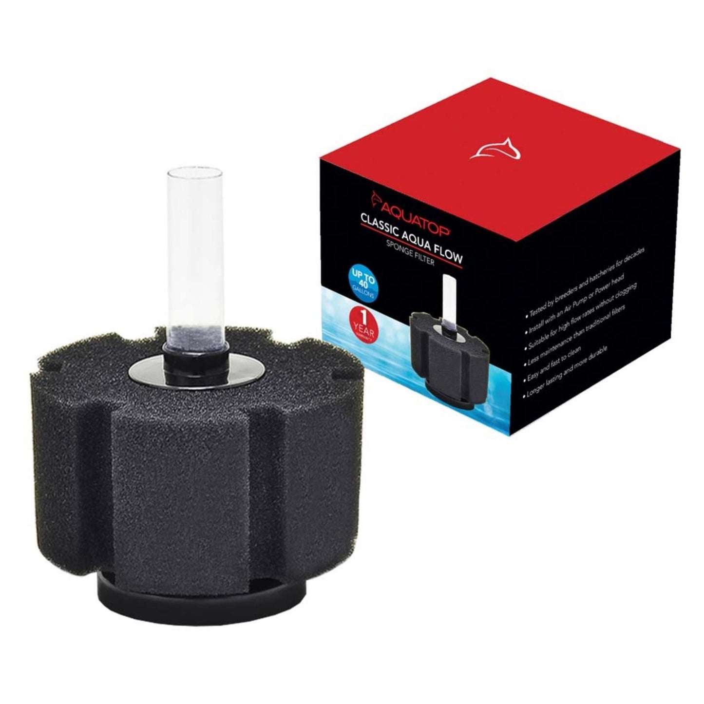 Aquatop Classic Aqua Flow CAF-40 Internal Sponge Filter Black
