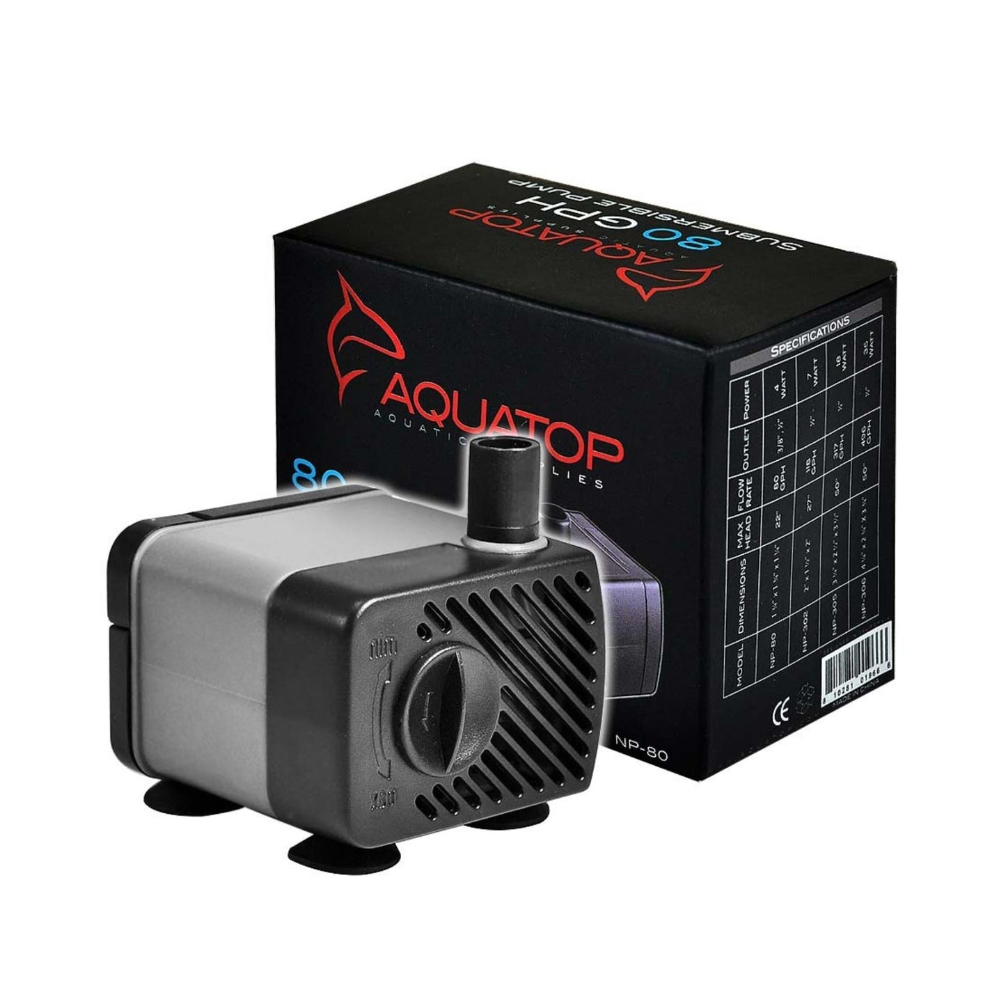 Aquatop NP-80 Aquarium Submersible Water Pump Black, Grey