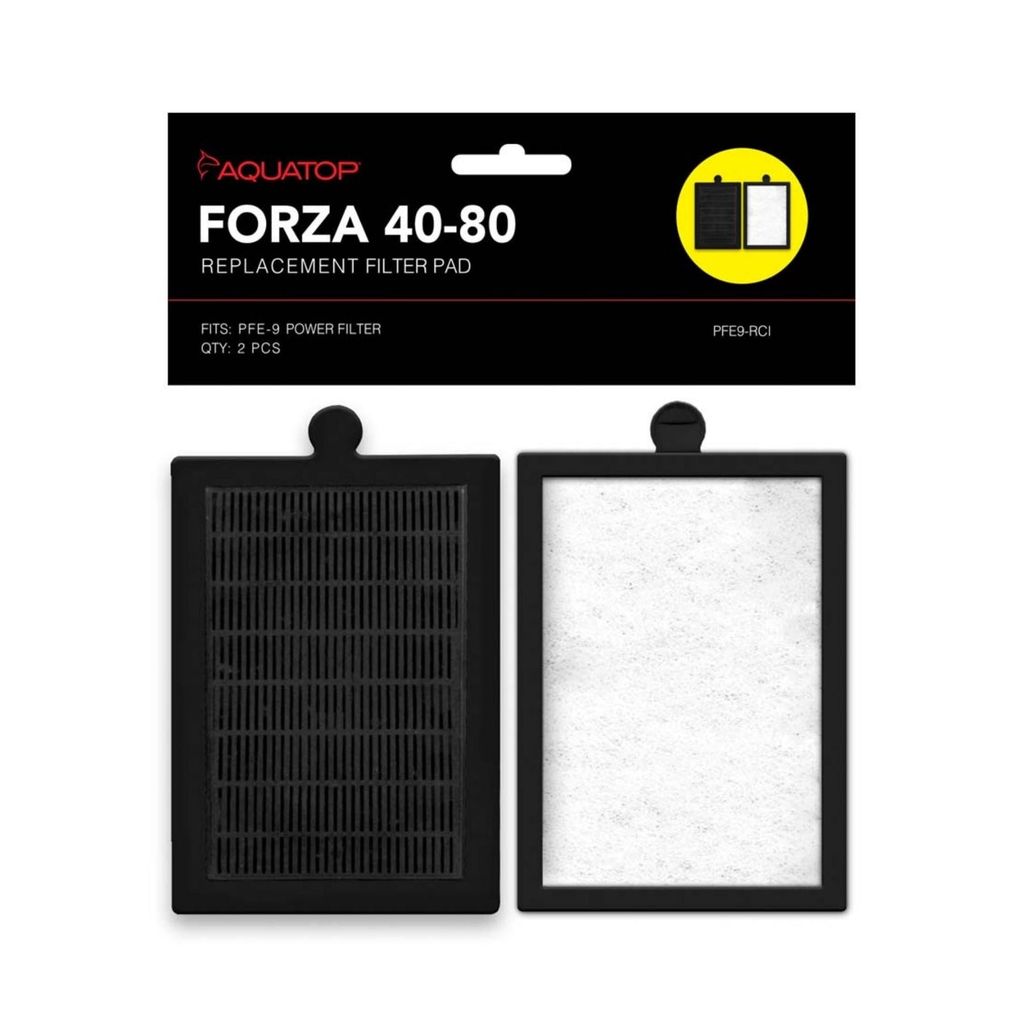Aquatop FORZA Replacement Filter Inserts with Premium Activated Carbon 25-40 Black, White 2 Pack