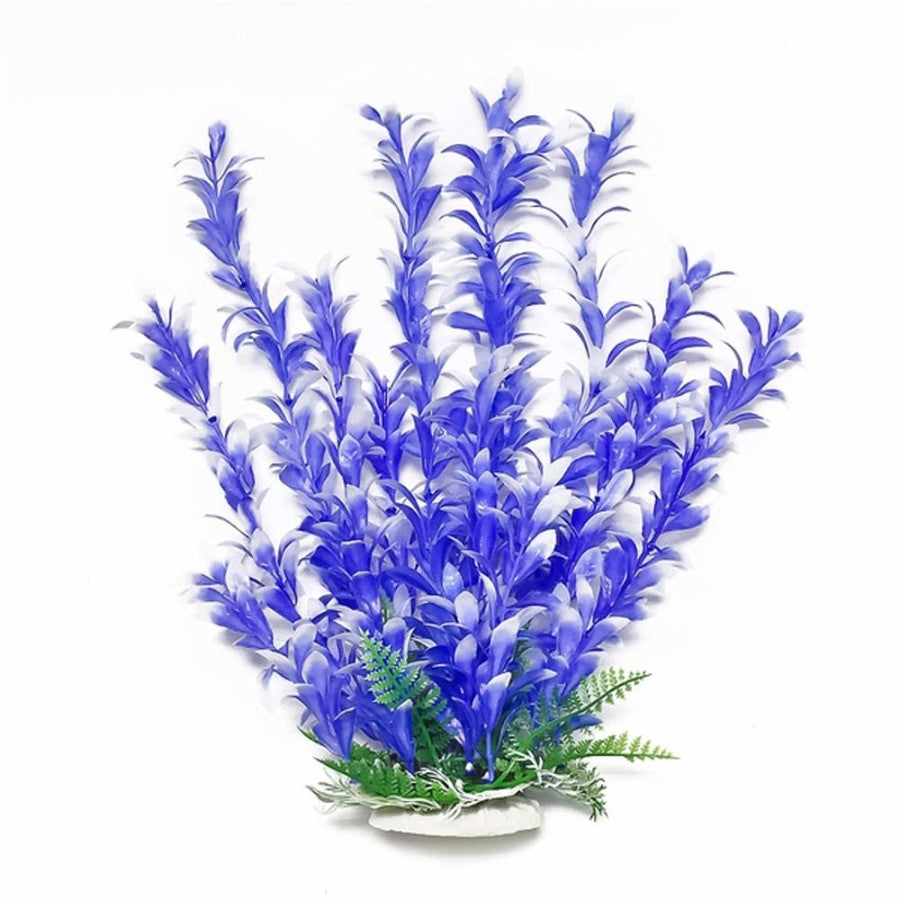 Aquatop Bacopa Aquarium Plant with Weighted Base Blue, White 16 in