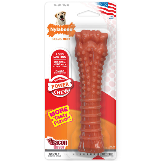 Nylabone Power Chew Dog Toy Bacon 1ea/XL/Souper - 50+ lb