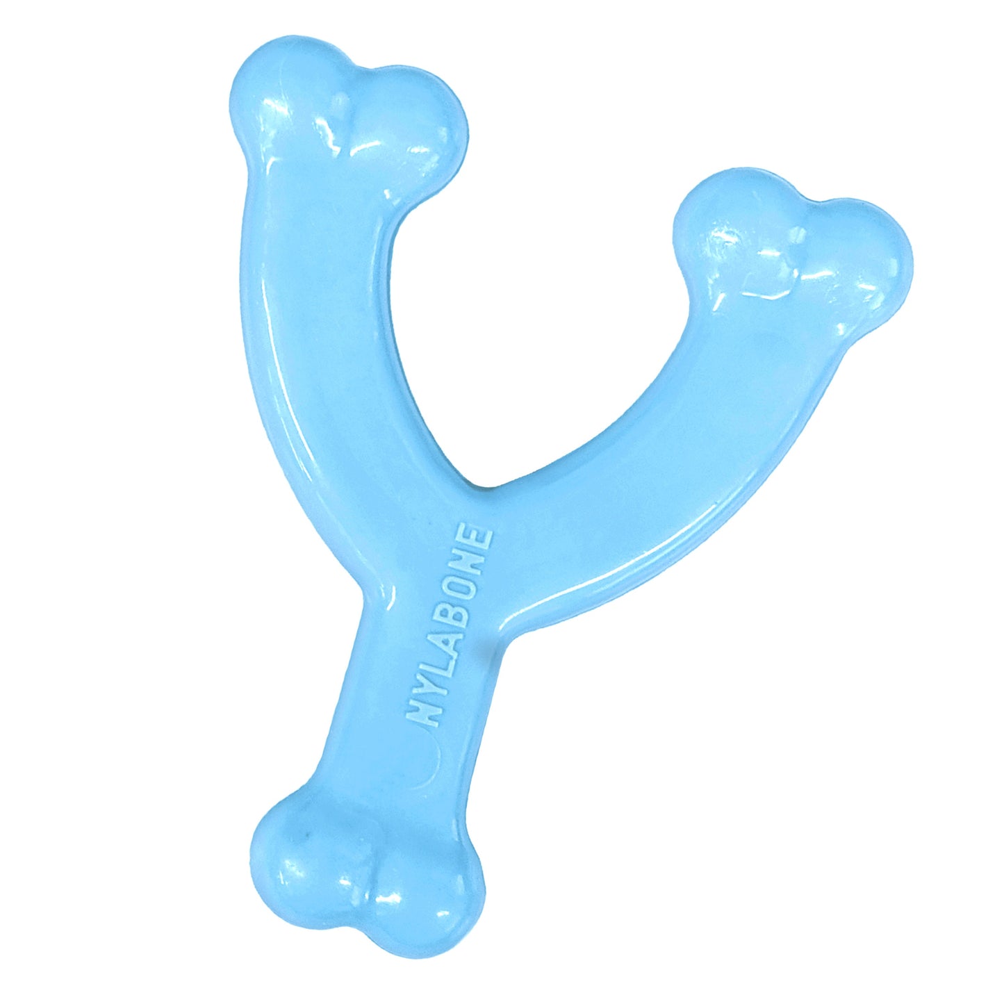 Nylabone Puppy Chew Toy Wishbone Chicken Blue 1ea/XS/Petite - Up To 15 lb