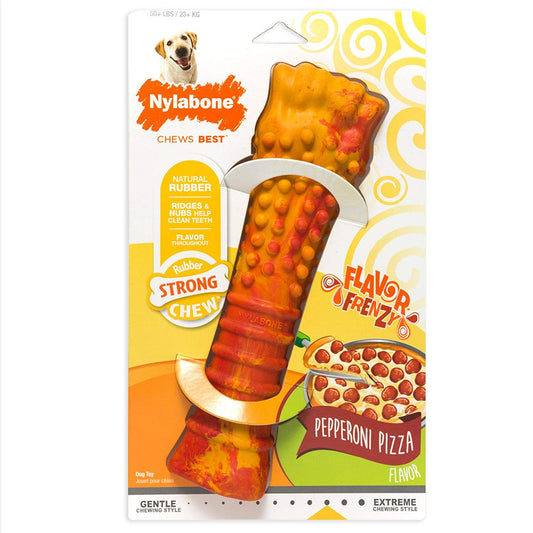 Nylabone Flavor Frenzy Strong Chew Dog Toy Pepperoni Pizza 1ea/XL/Souper - 50+ lb