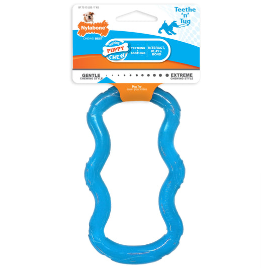 Nylabone Puppy Chew Toy Teething Toy for Puppies Tug Blue 1ea/XS/Petite - Up To 15 lb