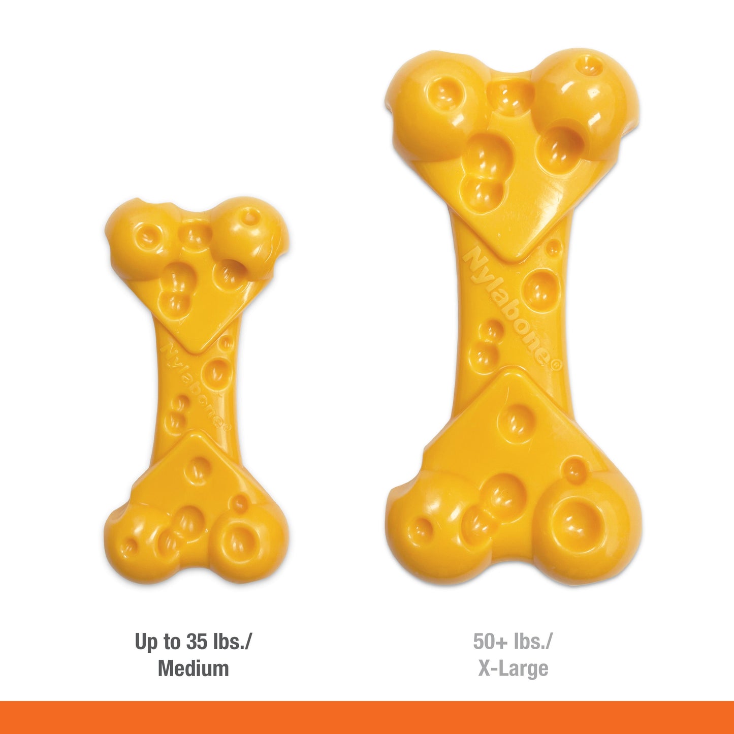 Nylabone Power Chew Cheese Dog Toy Cheese 1ea/Medium/Wolf - Up To 35 lb