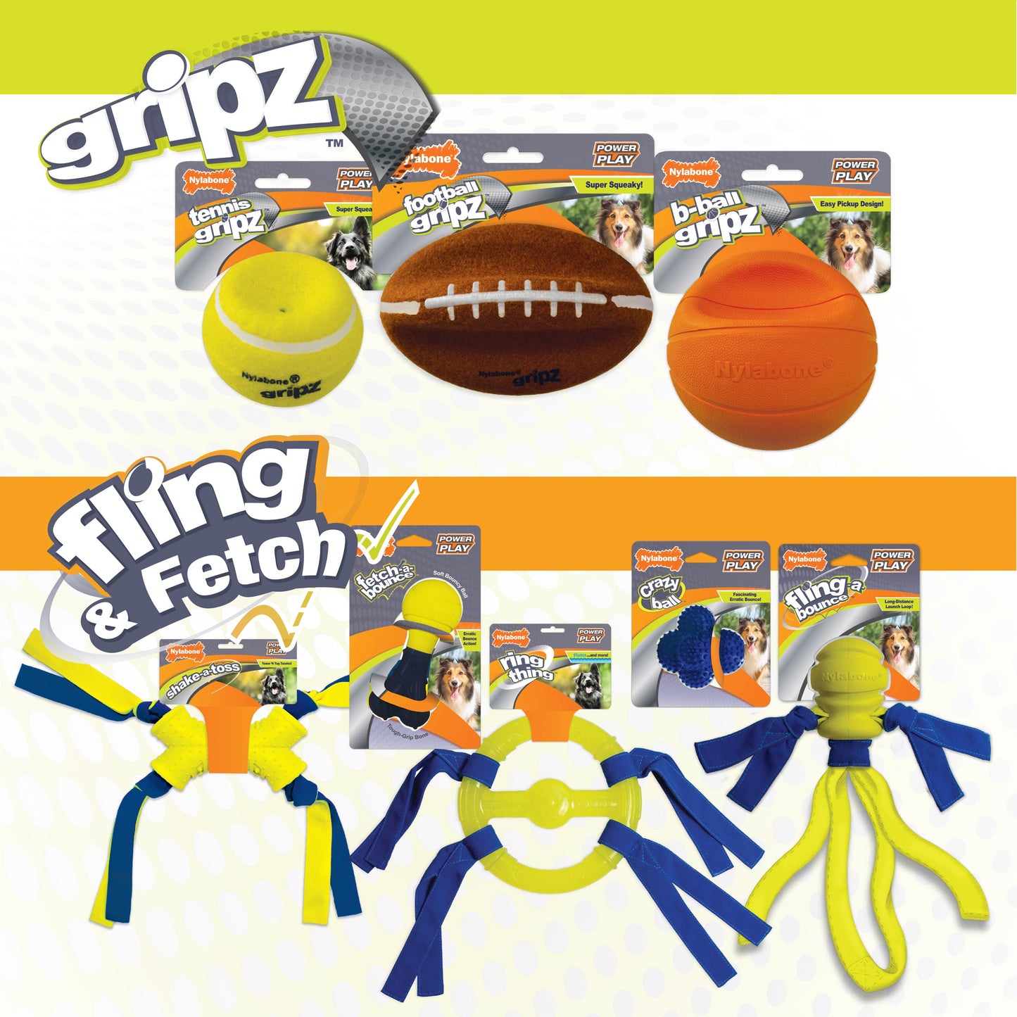 Nylabone Power Play Dog Tennis Ball Gripz 1 Count 1ea/Large