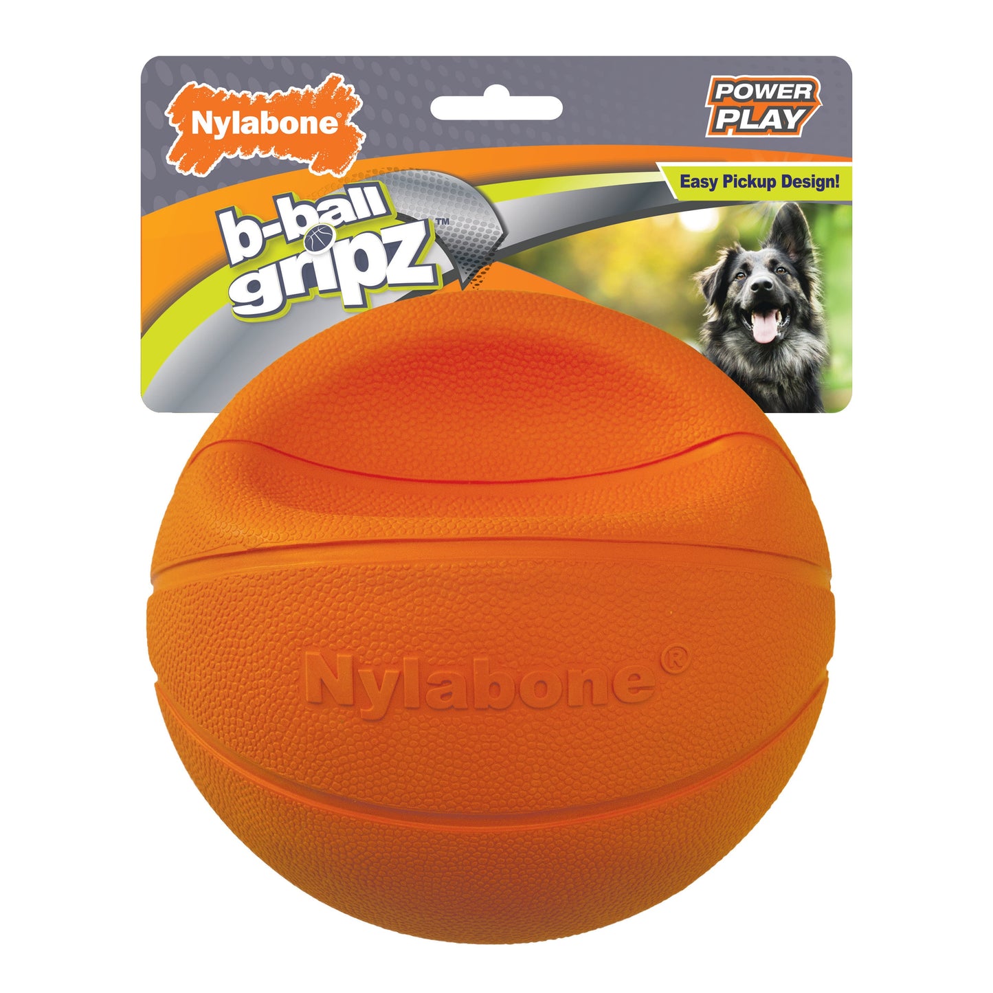 Nylabone Power Play Dog Basketball B-Ball Gripz 1ea/Large/Giant - Up To 50 lb