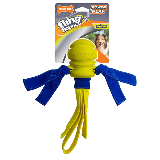 Nylabone Power Play Fling-a-Bounce Interactive Dog Toy 1ea/Medium/Wolf - Up To 35 lb