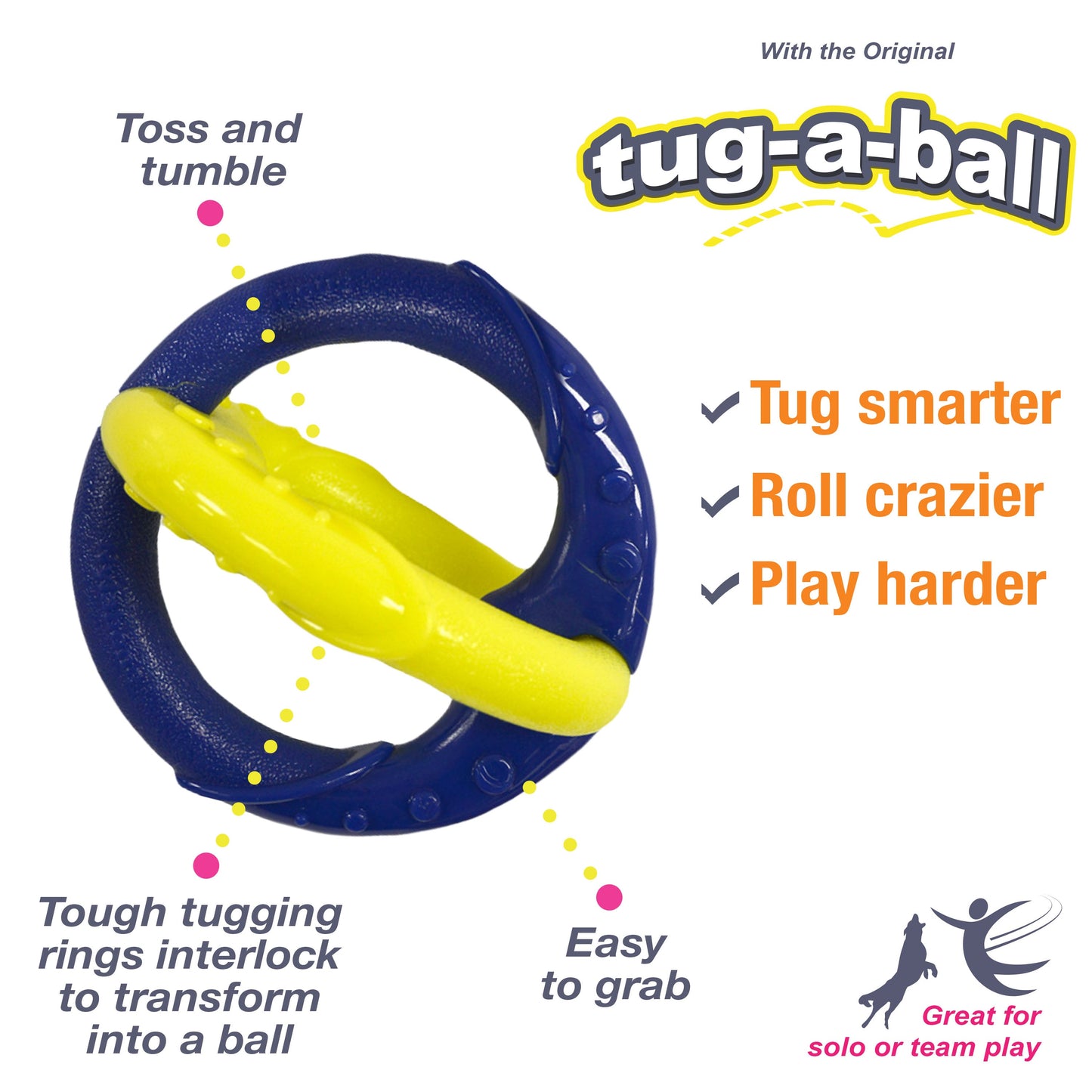 Nylabone Power Play Tug-a-Ball 2-in-1 Ball and Tug Toy for Dogs 1ea/Large/Giant - Up To 50 lb