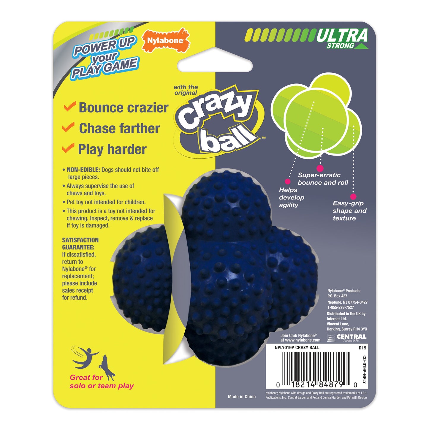 Nylabone Power Play Ball for Dogs Crazy Ball 1ea/Large/Giant - Up To 50 lb