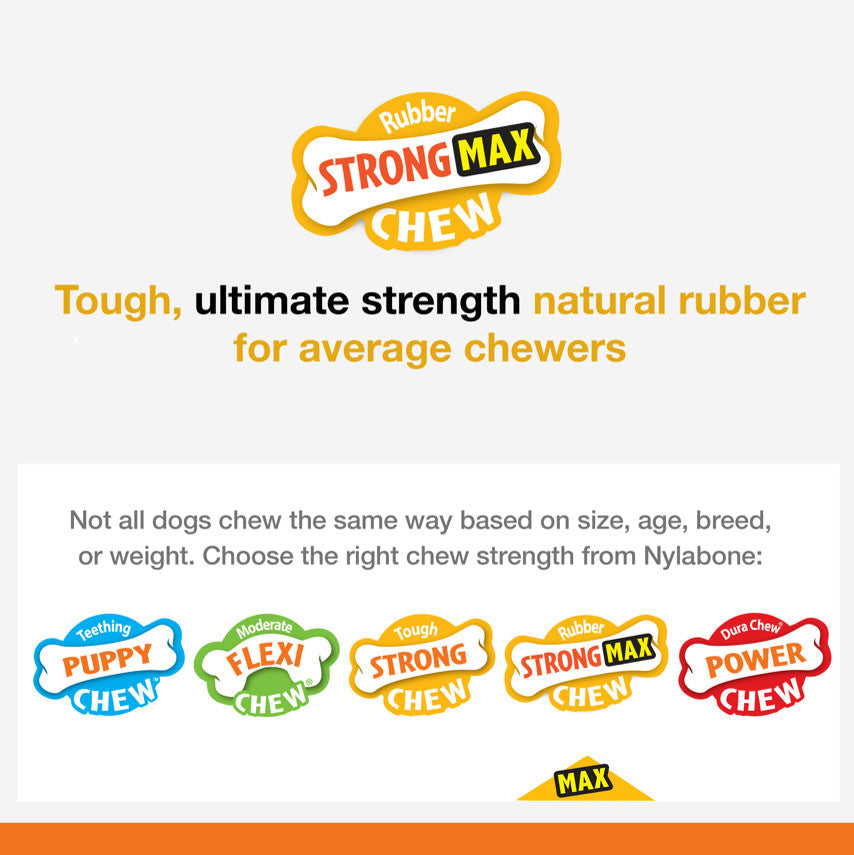 Nylabone Strong Chew Braided Dog Ring Chew Toy Beef 1ea/Medium/Wolf - Up To 35 lb