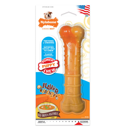 Nylabone Textured Nylon Puppy Chew Toy Beef & Vegetable 1ea/Large/Giant - Up To 50 lb