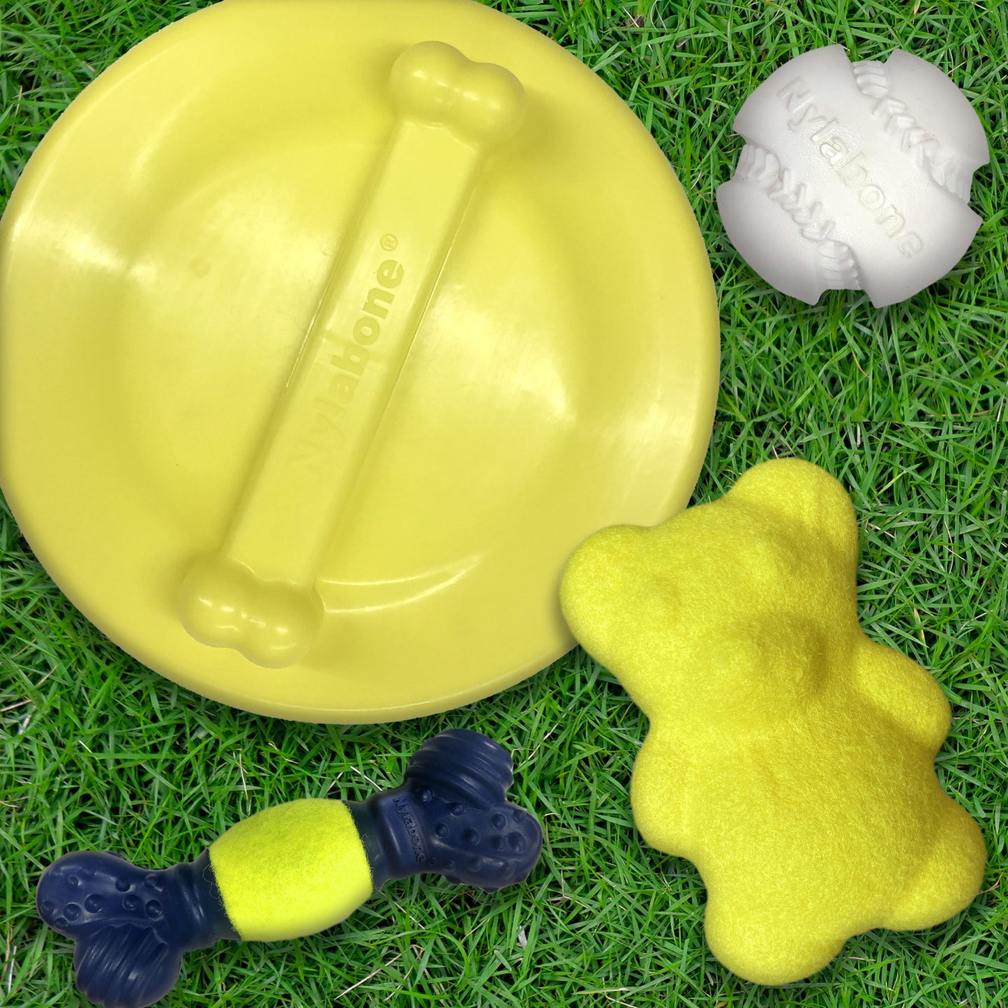 Nylabone Power Play Dog Baseball Gripz 1ea/Medium/Wolf - Up To 35 lb