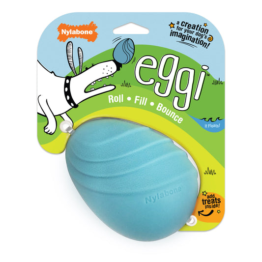 Nylabone Creative Play Eggi Dog Treat Toy Blue 1ea/Large/Giant - Up To 50 lb