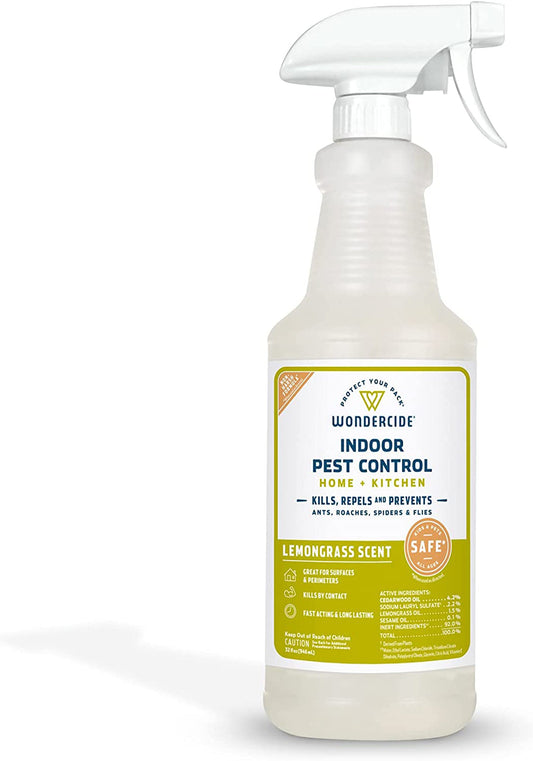 Wondercide Flea Tick And Mosquito Control Spray 32 oz.- Lemongrass
