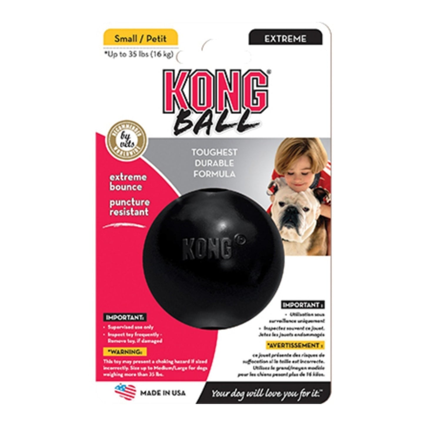 KONG Extreme Ball Dog Toy Black 1ea/SM