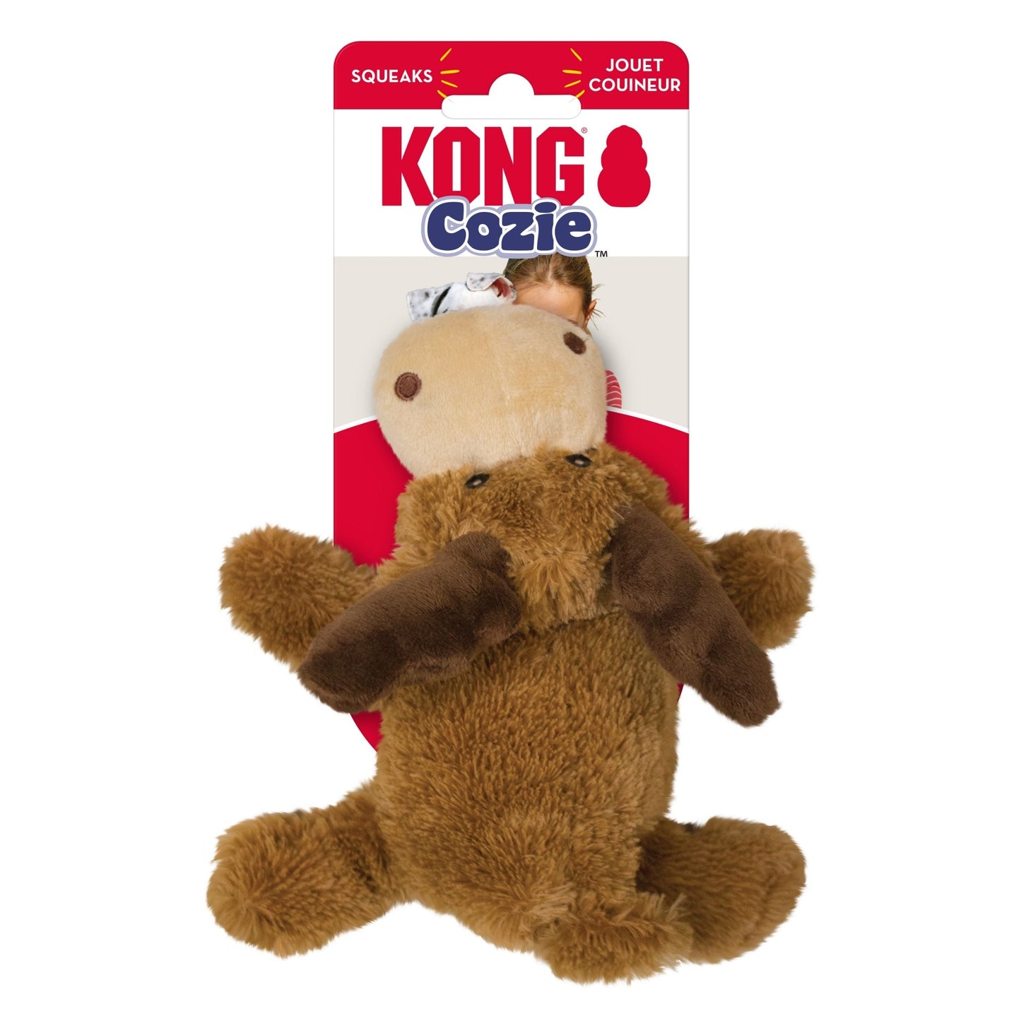 KONG Cozie Marvin Moose Plush Dog Toy Brown 1ea/SM