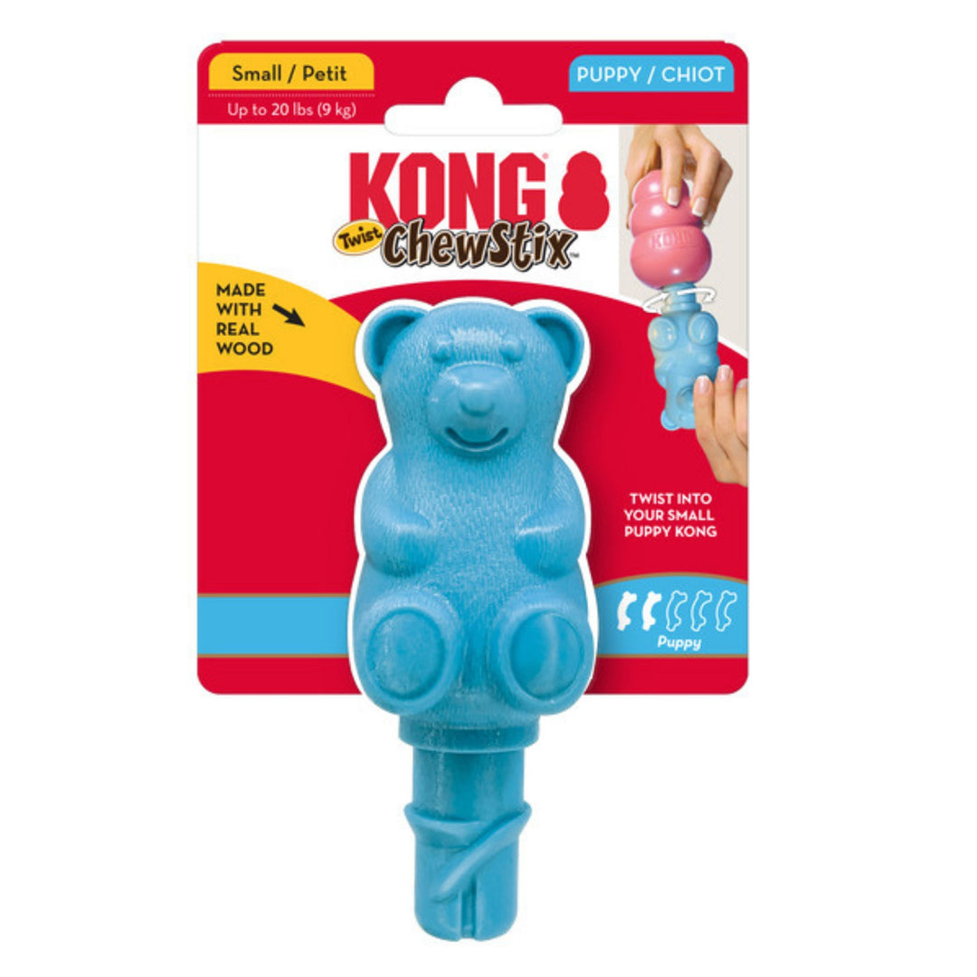 KONG ChewStix Puppy Twist Dog Toy Bear 1ea/SM