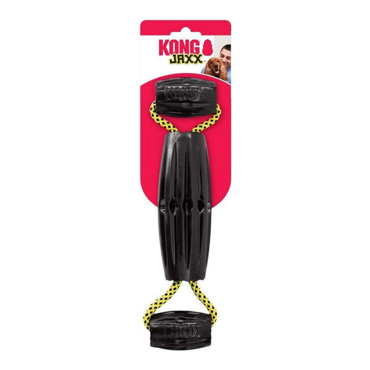 KONG Jaxx Dog Tug Toy Triple Barrel Black/Yellow 1ea/LG