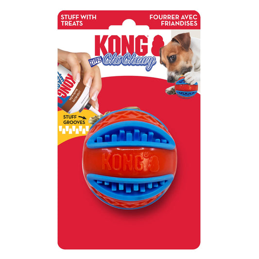 KONG ChiChewy Zippz Dog Toy Ball 1ea/MD