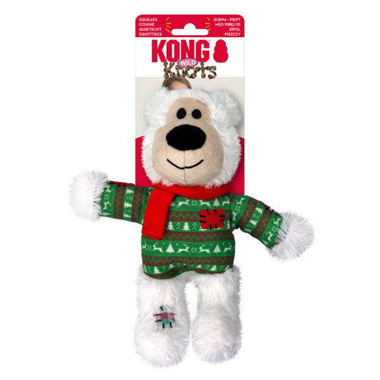 KONG Holiday Wild Knots Bear Dog Toy Assorted, 1ea/MD/LG