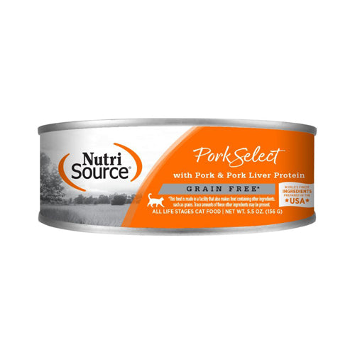 NutriSource Select Recipe Grain Free Canned Cat Food Pork Select 5.5oz