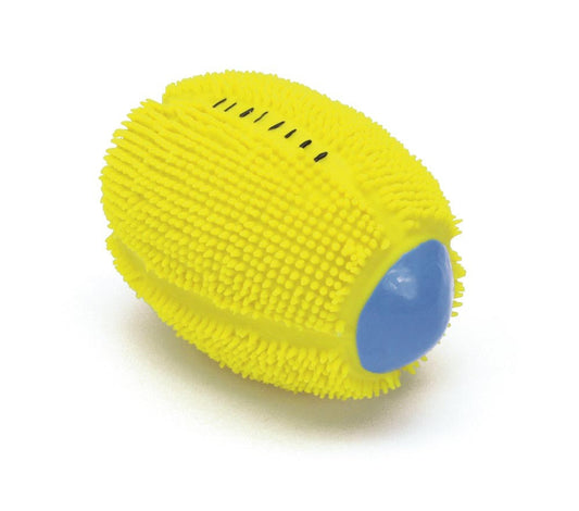 Coastal Rascals Latex Spiny Football Dog Toy Yellow 4in