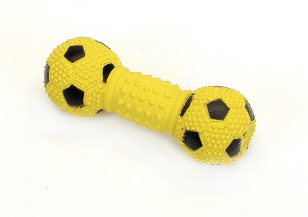 Rascals Latex Soccer Dumbbell Dog Toy Yellow 1ea/5.5 in