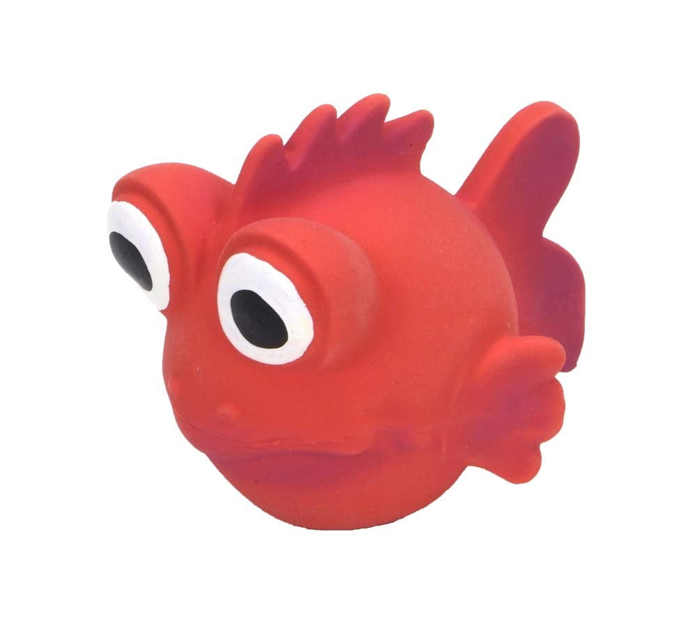 Coastal Rascals Latex Goldfish Dog Toy Red 2.5in