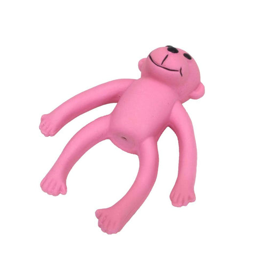 Coastal Rascals Latex Monkey Dog Toy Pink 6in