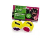 Spot Mini Tennis Balls Cat Toy with Bell and Catnip Assorted 2 in 2 Pack Mini