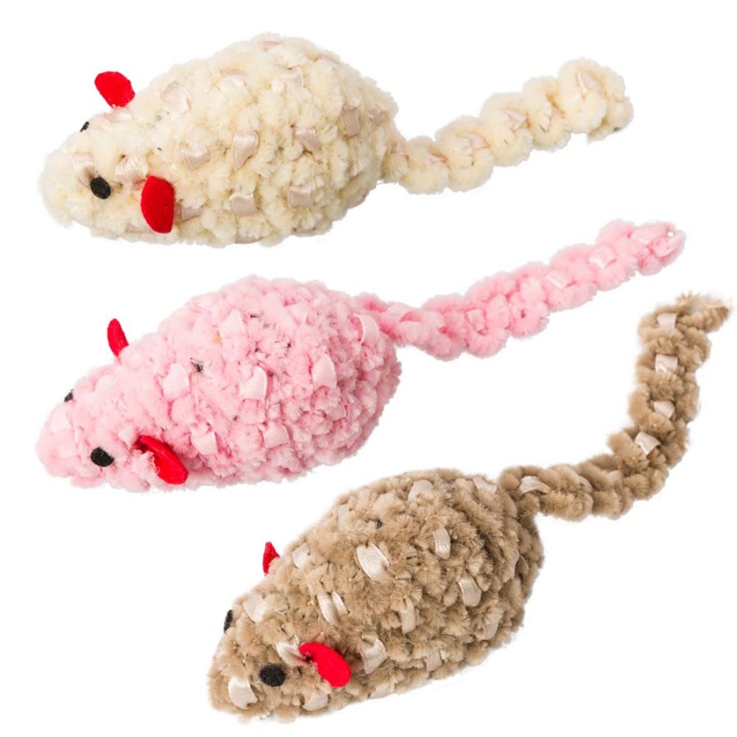 Spot Chenille Chaser Mouse Cat Toy Assorted