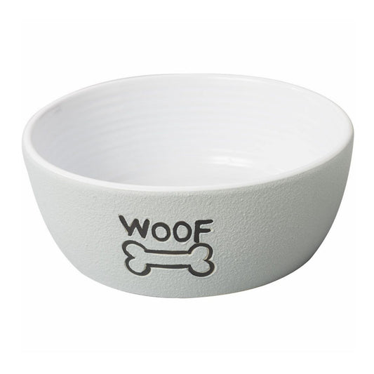 Spot Nantucket Woof Dog Bowl Grey, 1ea/7 in