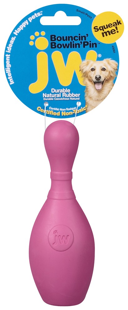 JW Pet Bouncin' Bowlin Pin Dog Toy Assorted 1ea/SM