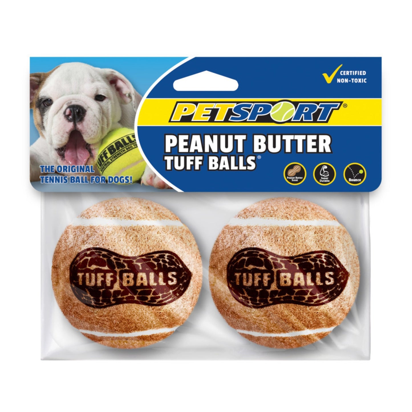 Petsport USA Peanut Butter Balls Dog toy Brown 1ea/2 pk, 2.5 in