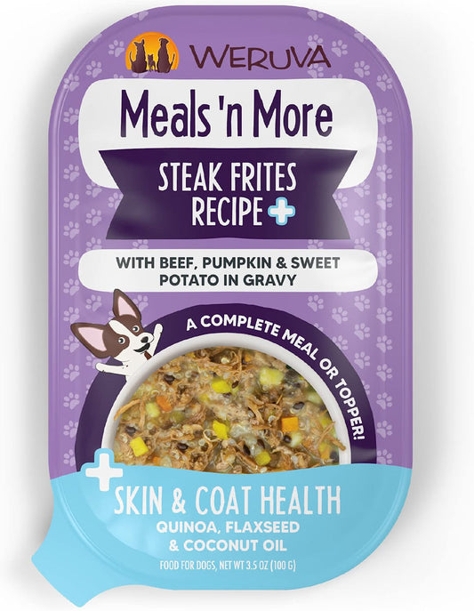 Weruva Dog Meals N More Steak Frites Cup 3oz. (Case of 12)