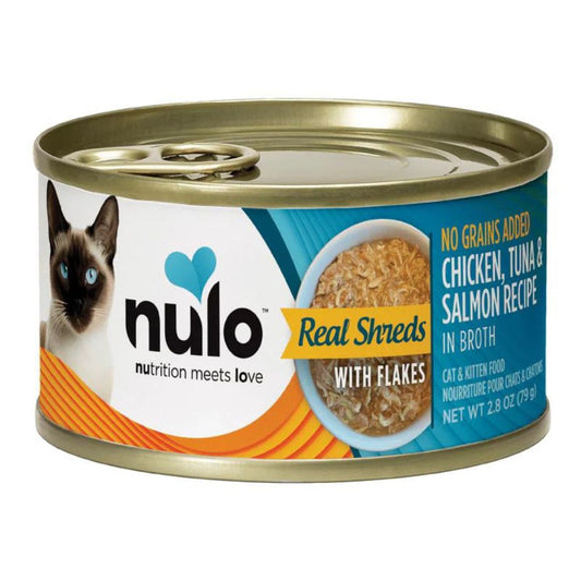Nulo Real Shreds w/Flakes Canned Cat Food Chicken & Salmon 2.8oz
