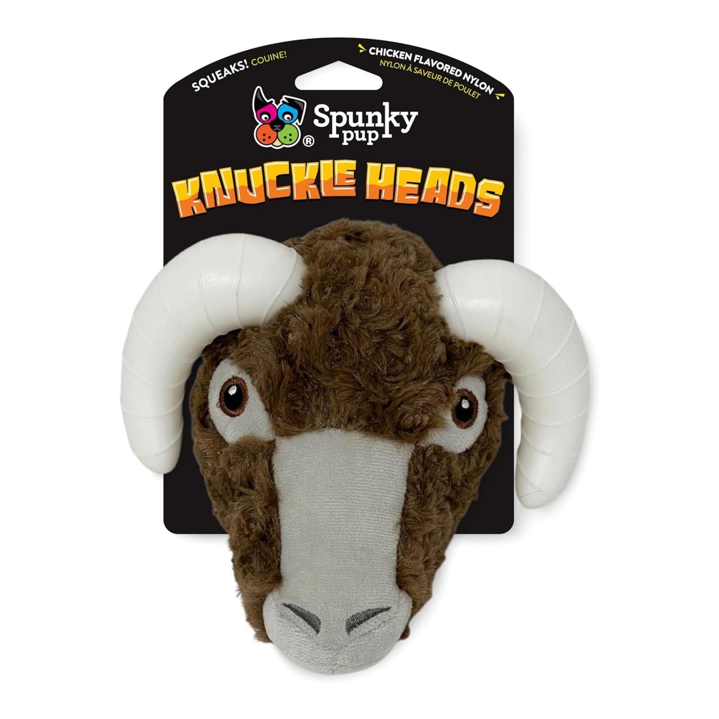 Spunkypup Knuckleheads Plush-Chew Toy Ram One Size