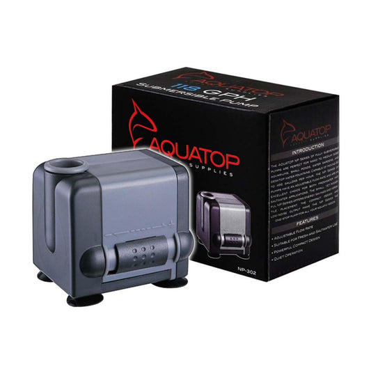 Aquatop NP-302 Aquarium Submersible Water Pump Black, Grey