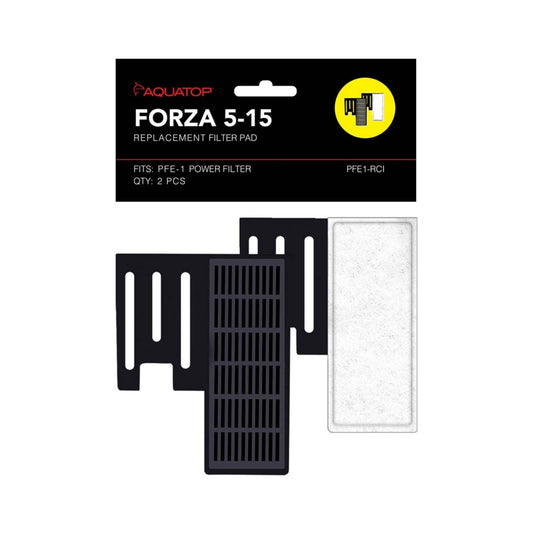 Aquatop FORZA Replacement Filter Inserts with Premium Activated Carbon 5-15 Black, White 2 Pack