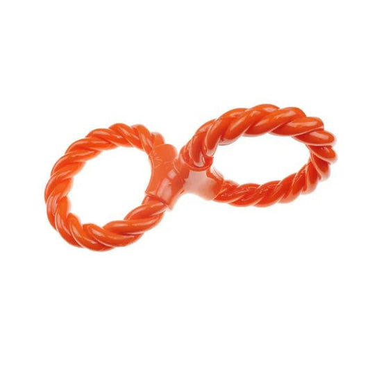 Infinity TPR/Rope Double Ring Twist Tug Toy Orange 12in.